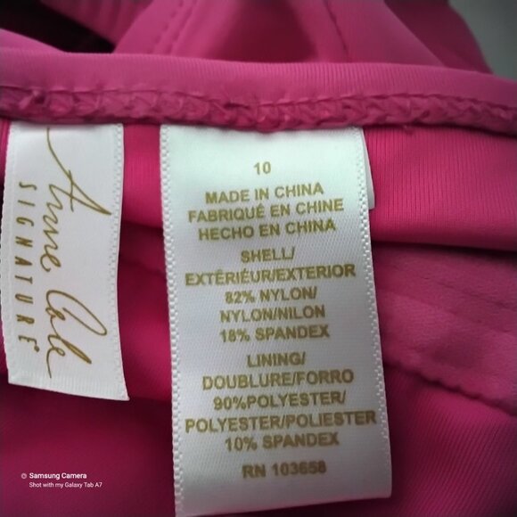 Anne Cole 1 Pc. Pink Swimsuit Removable Foam Cups Adjustable Straps NWT Size 10 - Picture 6 of 10